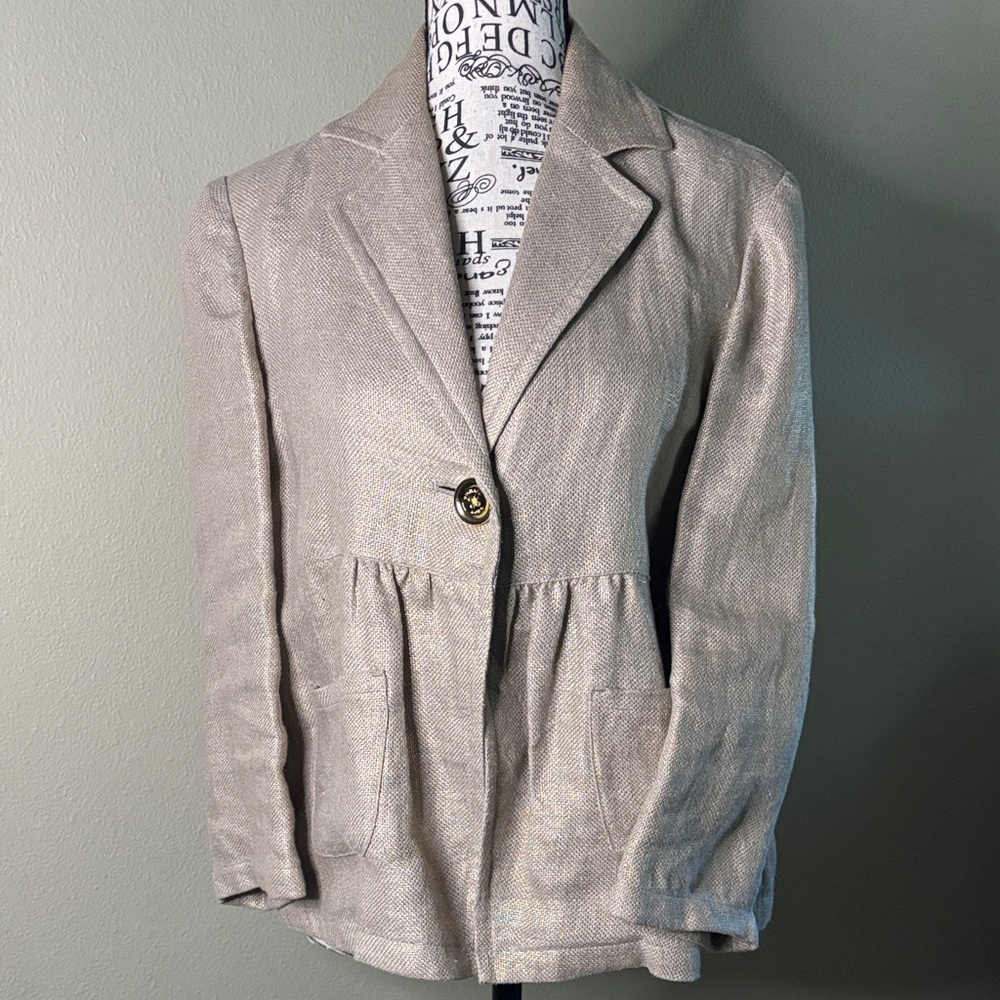 Michael Kors Women's Beige Linen Blazer